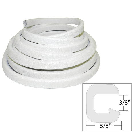 TACO Flexible Vinyl Trim - ⅜" Opening x ⅝"W x 25'L - White - V30-1312W25-1 - V30-1312W25-1