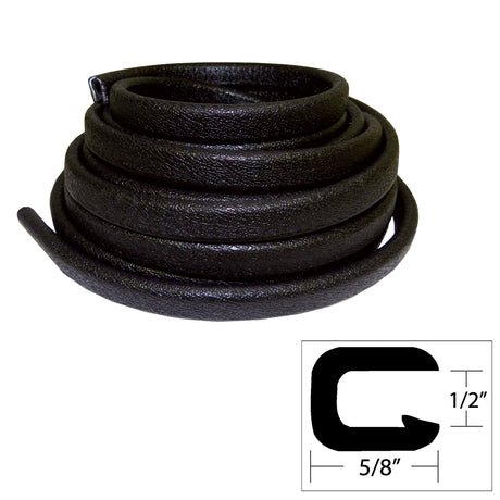 TACO Flexible Vinyl Trim - ½" Opening x ⅝"W x 25'L - Black - V30-1316B25-1 - V30-1316B25-1