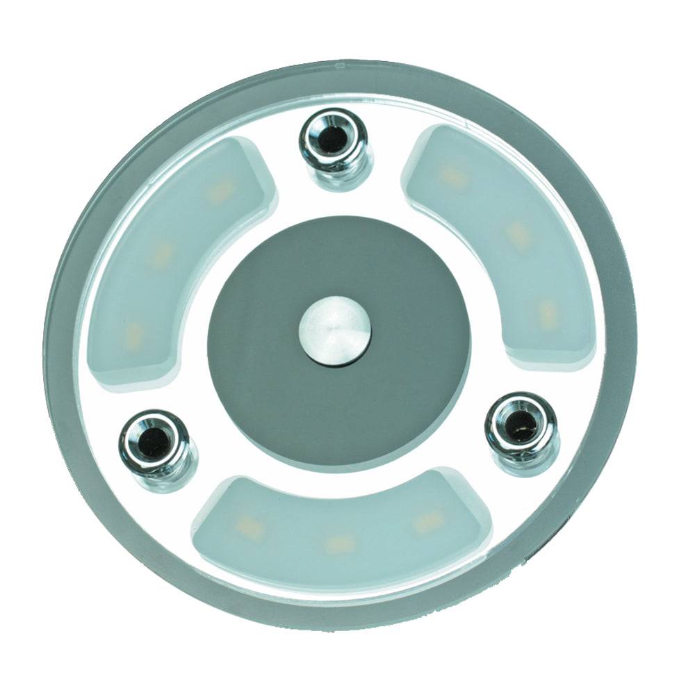 Lunasea LED CeilingWall Light fixture with touch dimming and warm white 4.5W LED, polished aluminum and acrylic design