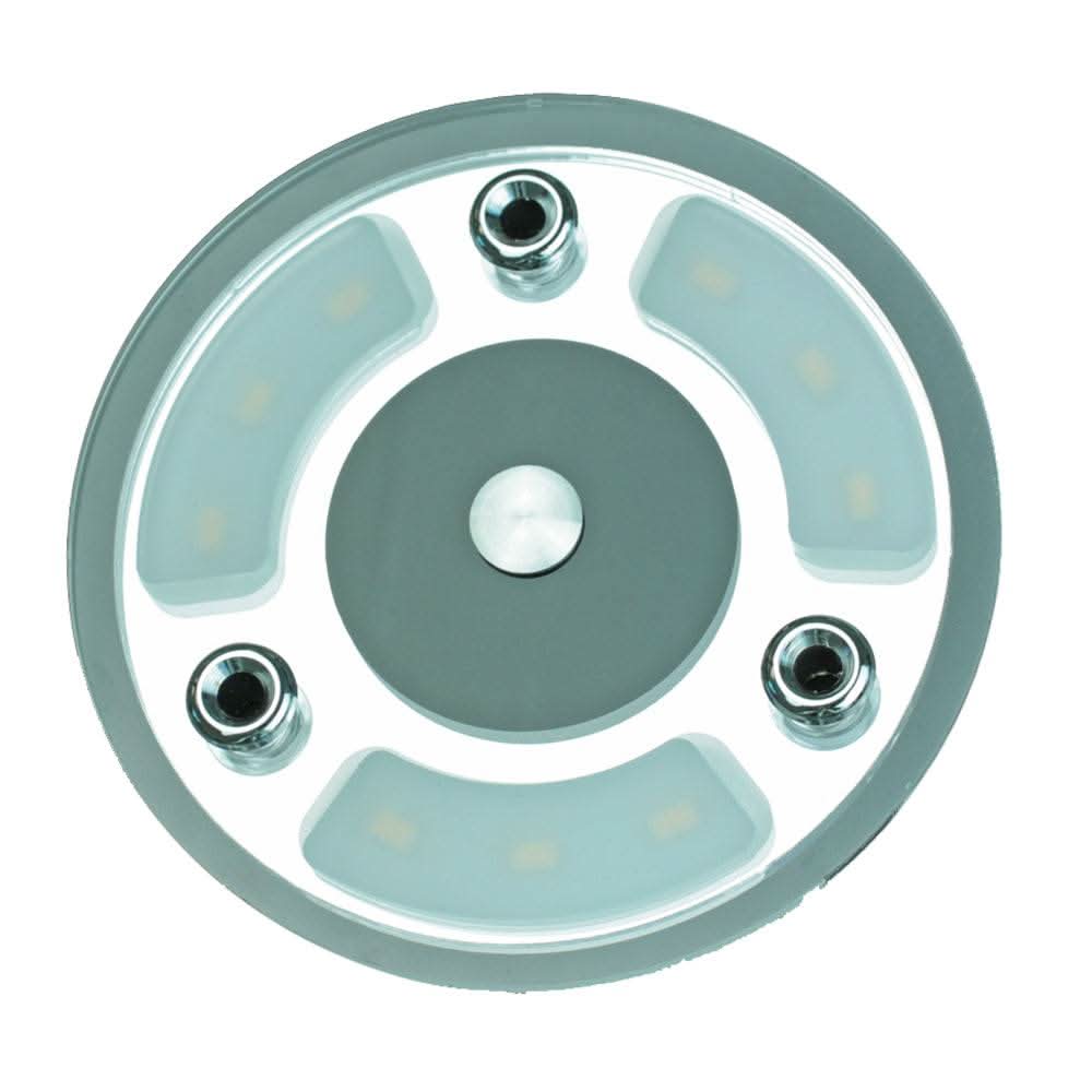 Lunasea LED CeilingWall Light fixture with touch dimming and warm white 4.5W LED, polished aluminum and acrylic design