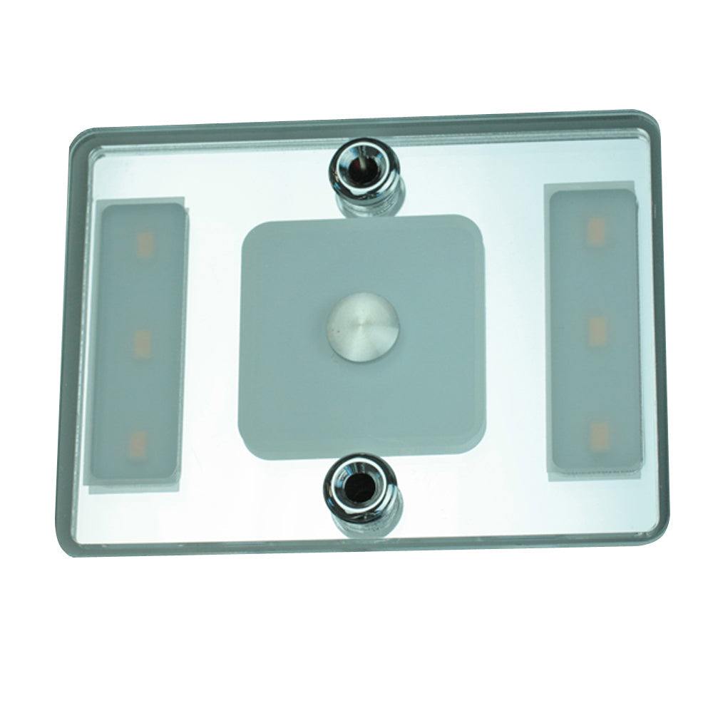 Lunasea LED ceiling and wall light fixture with touch dimming and warm white 3W light in polished aluminum and acrylic design