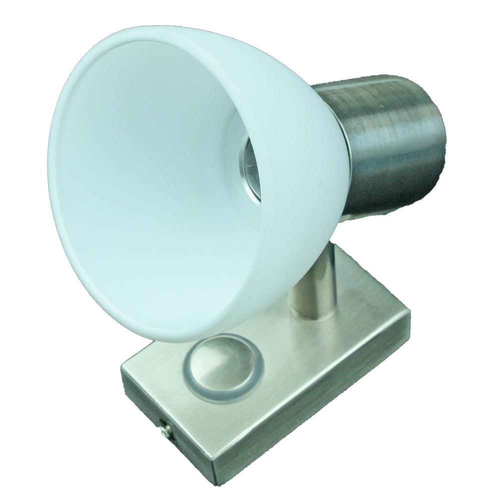 Lunasea LED wall mount light fixture with touch dimming and brushed nickel finish