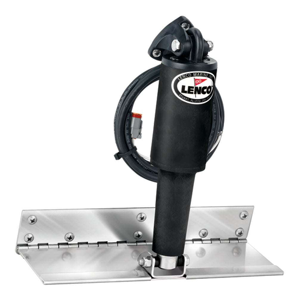 Lenco 4" x 12" Limited Space Trim Tab Kit without Switch Kit 12V - Electro-Polished - Short Actuator - 15088-101