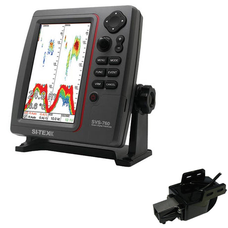 SI-TEX SVS-760 Dual Frequency Sounder 600W Kit with Transom Mount Triducer - SVS-760TM