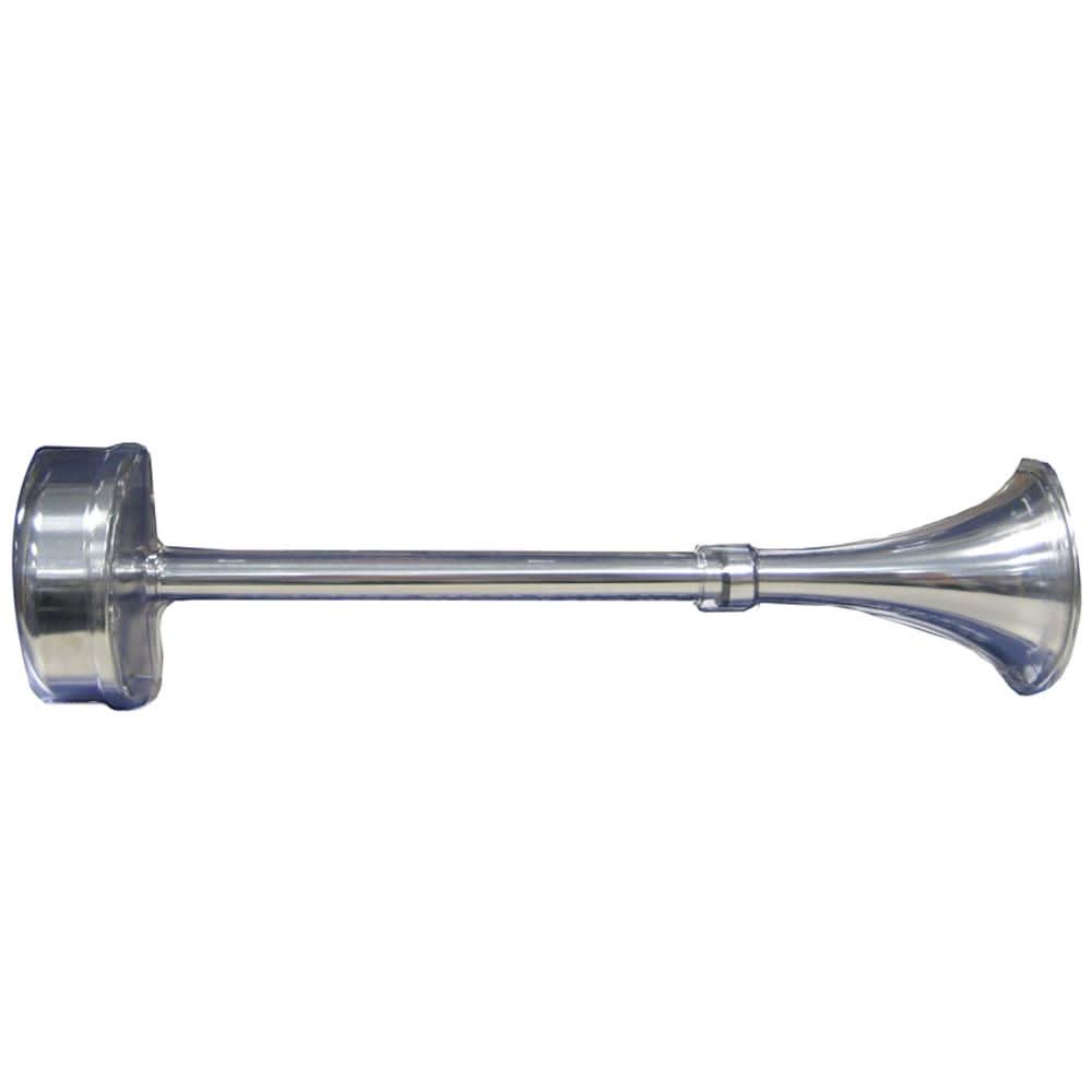 Ongaro Standard Single Trumpet Horn 12V stainless steel waterproof no-rust exterior 122 dB sound level