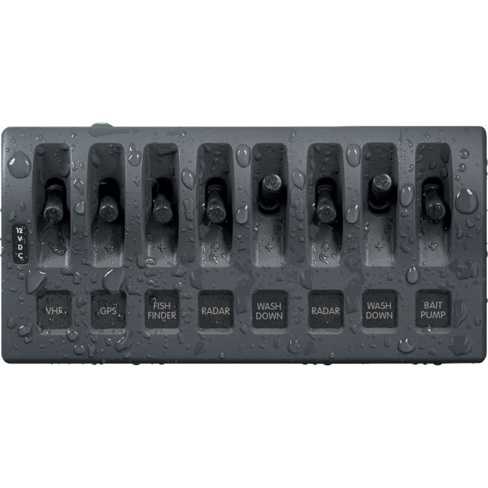 Blue Sea 4309 WeatherDeck 12V DC Waterproof Switch Panel - 8 Position - 4309