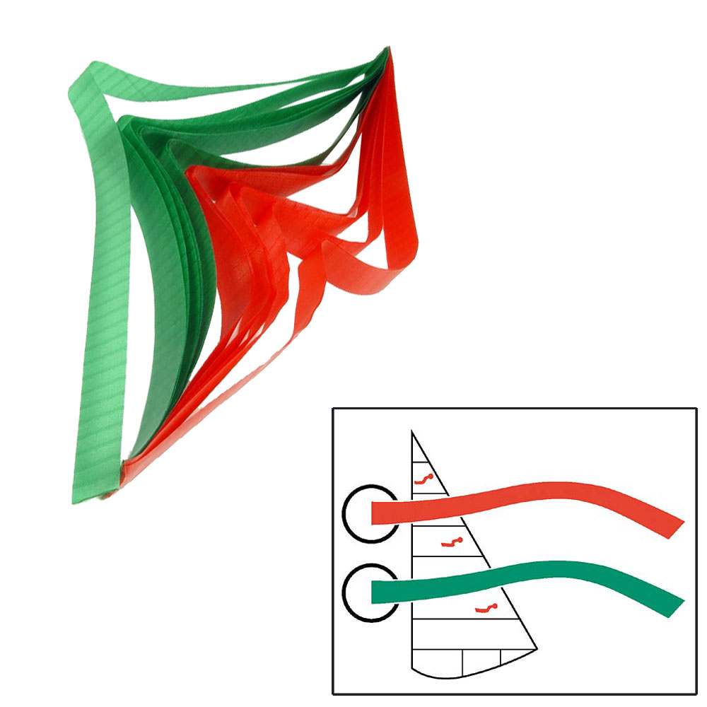 Davis Air-Flow Tels set of red and green ripstop nylon indicators for sail air flow visualization