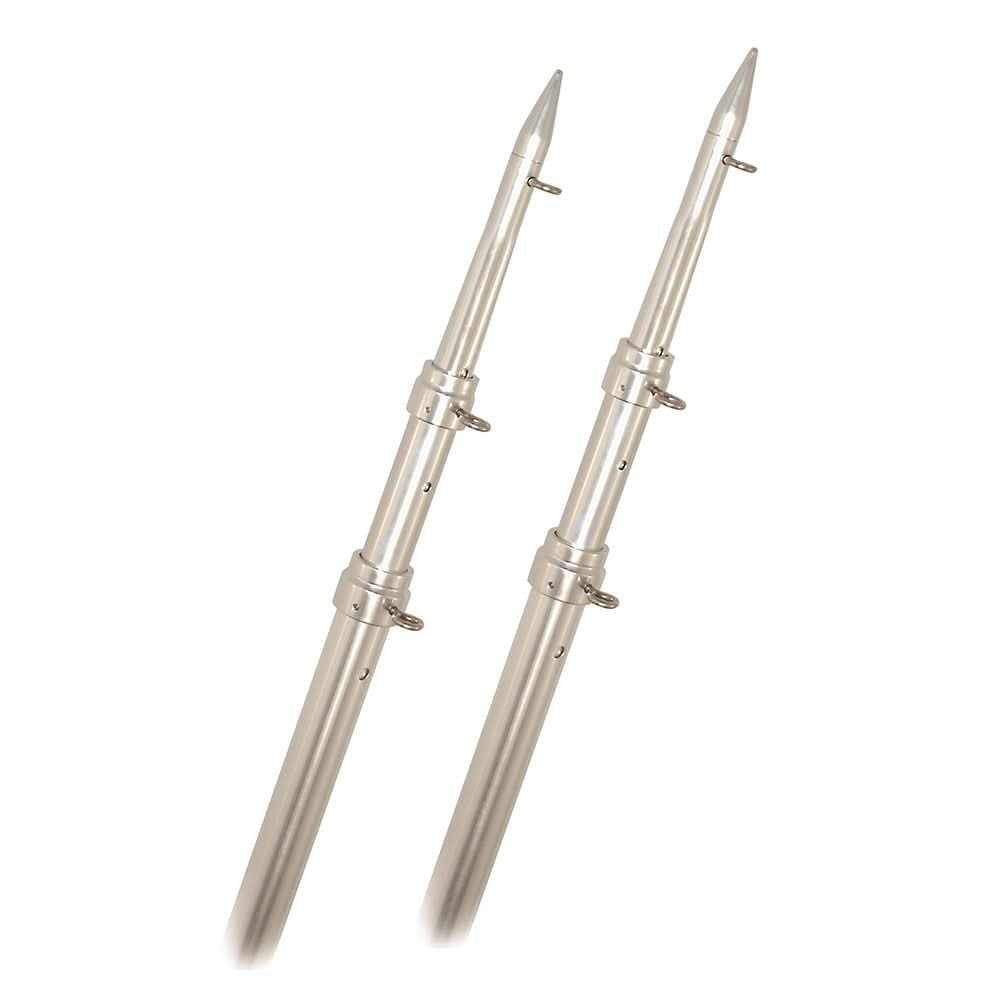 Rupp Top Gun telescoping outrigger poles 18-foot aluminum silver pair