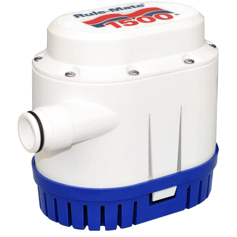 Rule-Mate 1500 GPH 12V fully automated bilge pump with integrated switch and heavy-duty motor