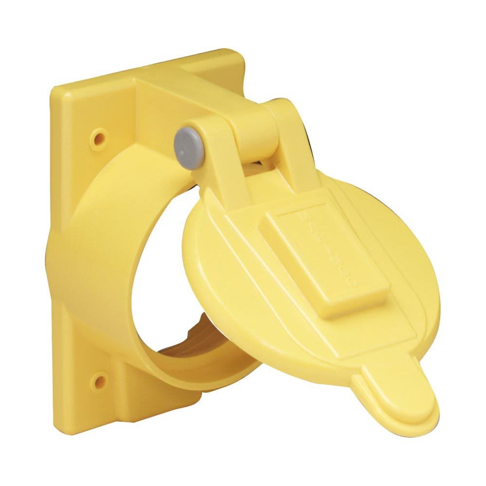 Marinco 7788CR yellow weatherproof cover with lift lid for 50A/125-250V receptacles