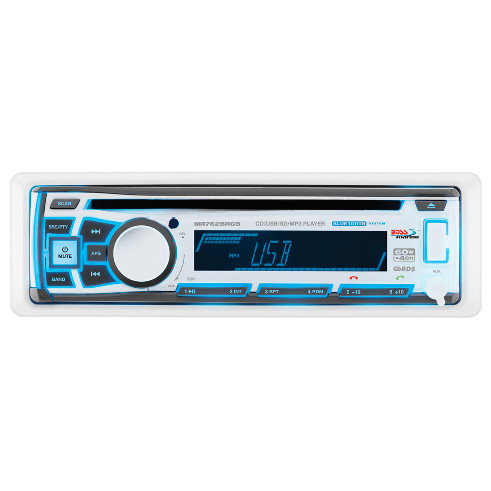 Boss Audio MR762BRGB Single DIN Bluetooth Enabled In-Dash MP3/CD/CDRW/AM/FM Receiver - MR762BRGB