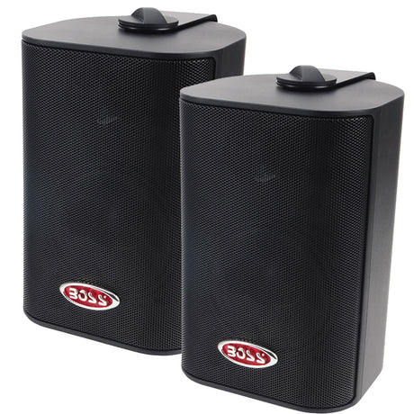 Boss Audio MR4.3B 4" 3-Way Marine Enclosed System Box Speakers - 200W - Black - MR4.3B