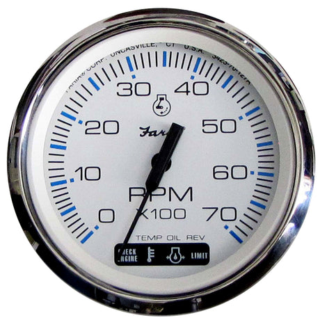 Faria Chesapeake White SS 4" Tachometer with Suzuki Monitor - 7,000 RPM (Gas - Suzuki Outboard) - 33860