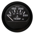 Faria Euro Black 2" Water Temperature Gauge (100-250°F) - 12812