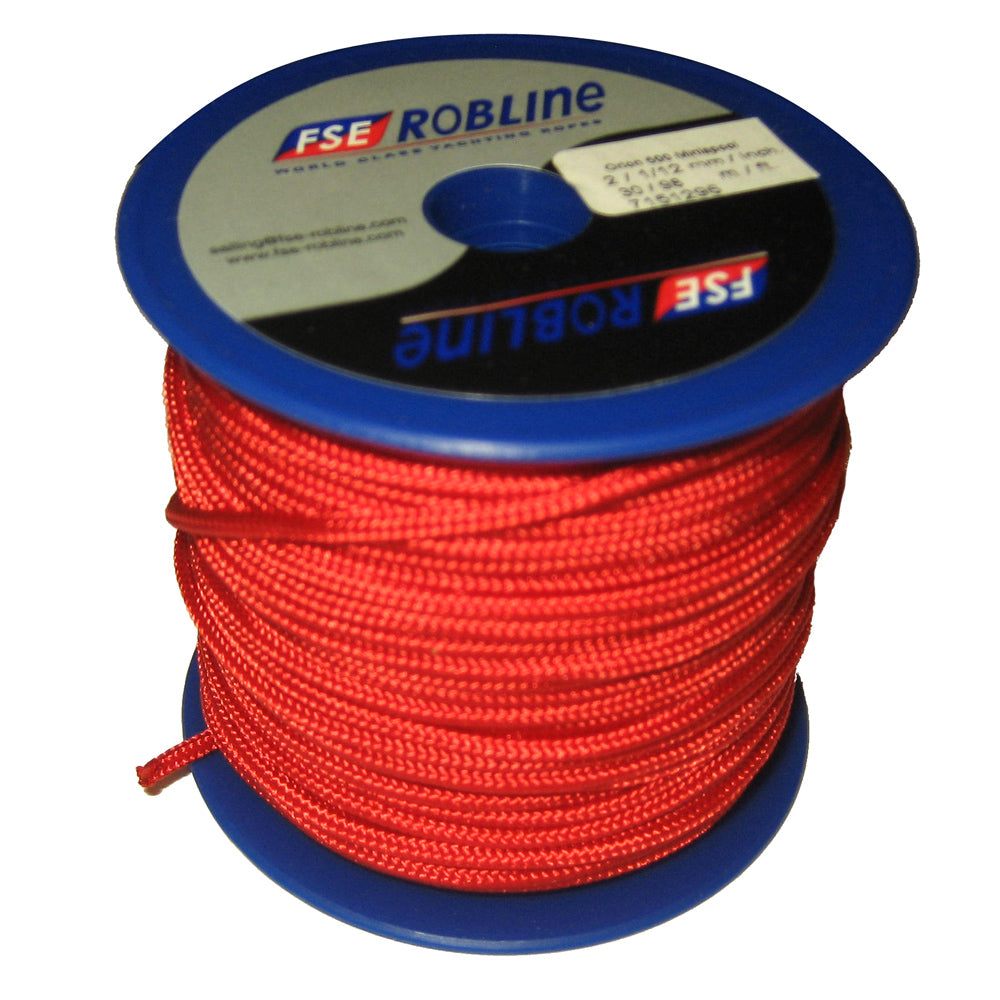 FSE Robline Mini Reel Orion 500 red polyester rope 2mm x 30m on blue spool