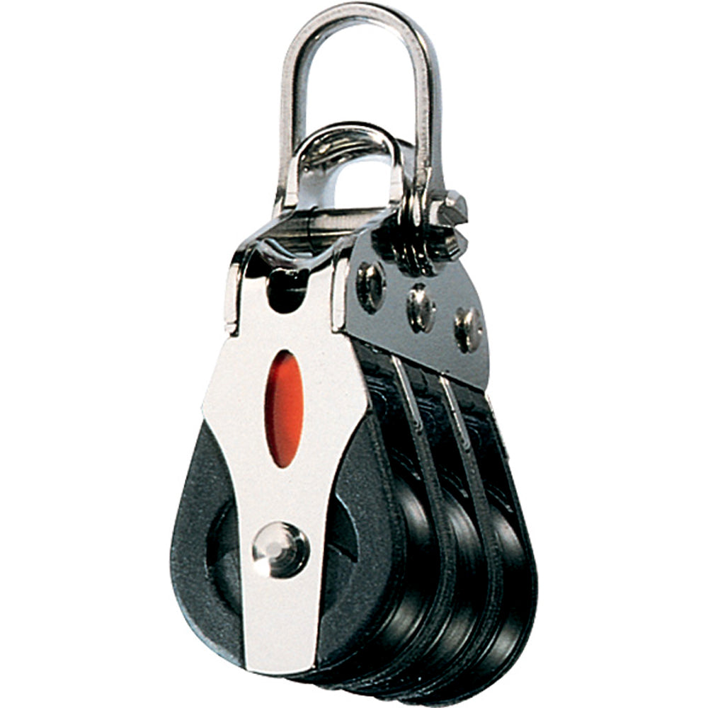 Ronstan Series 20 ball Bearing Block - Triple - 2-Axis Shackle head - RF20302