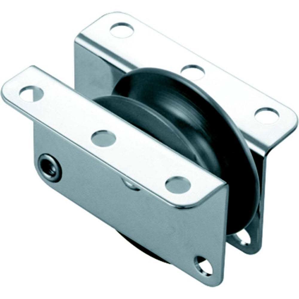 Ronstan Series 30 high load exit box with Nylatron sheave and stainless steel cheeks for single rope or wire.