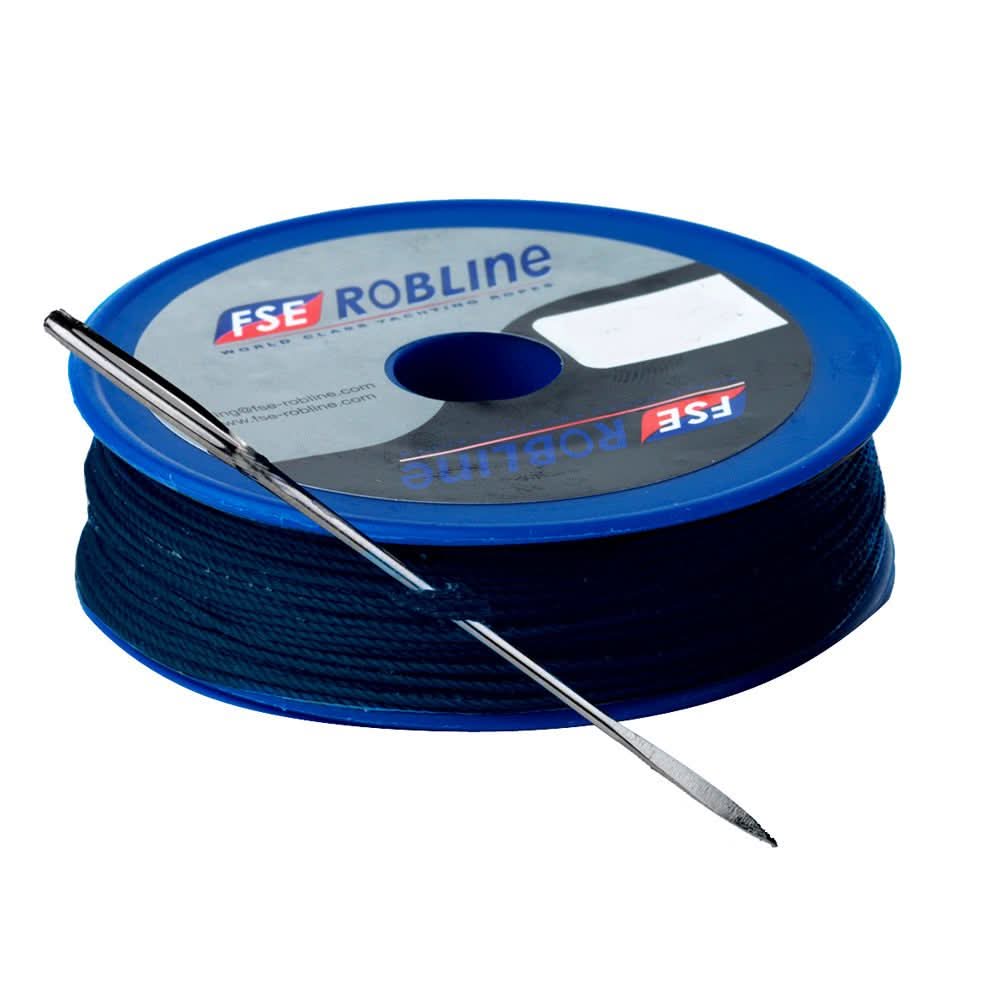 FSE Robline dark navy blue waxed tackle yarn whipping twine kit with needle, 0.8mm x 80m
