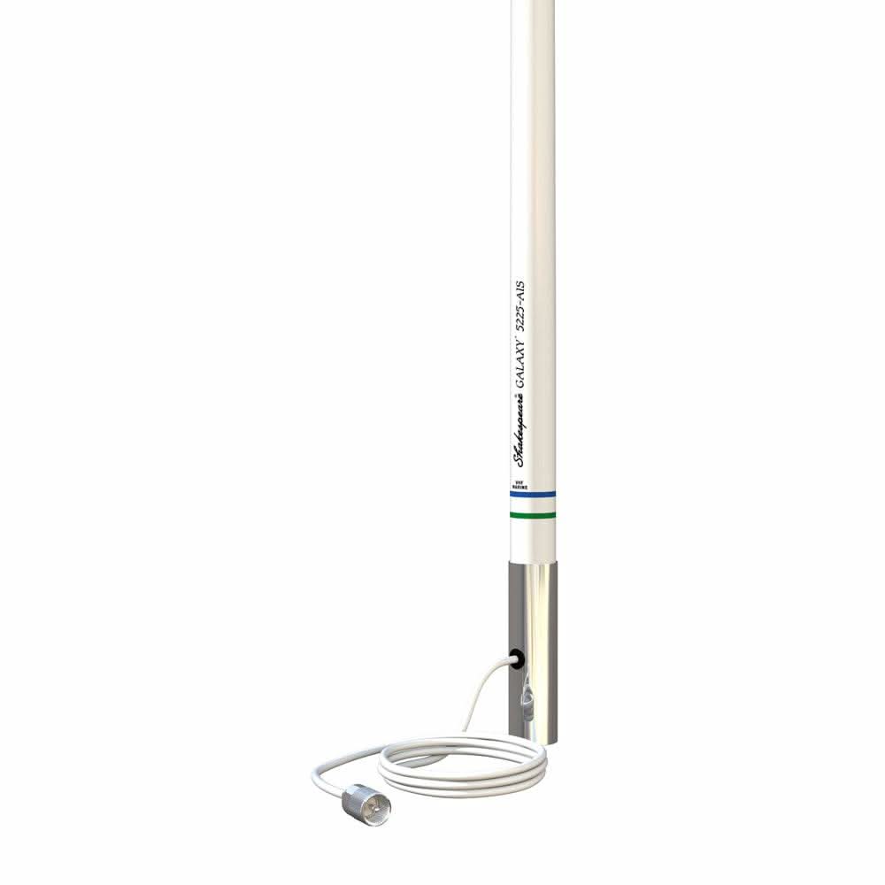 Shakespeare AIS 8' Galaxy white VHF/AIS antenna with 6dB gain and stainless steel ferrule