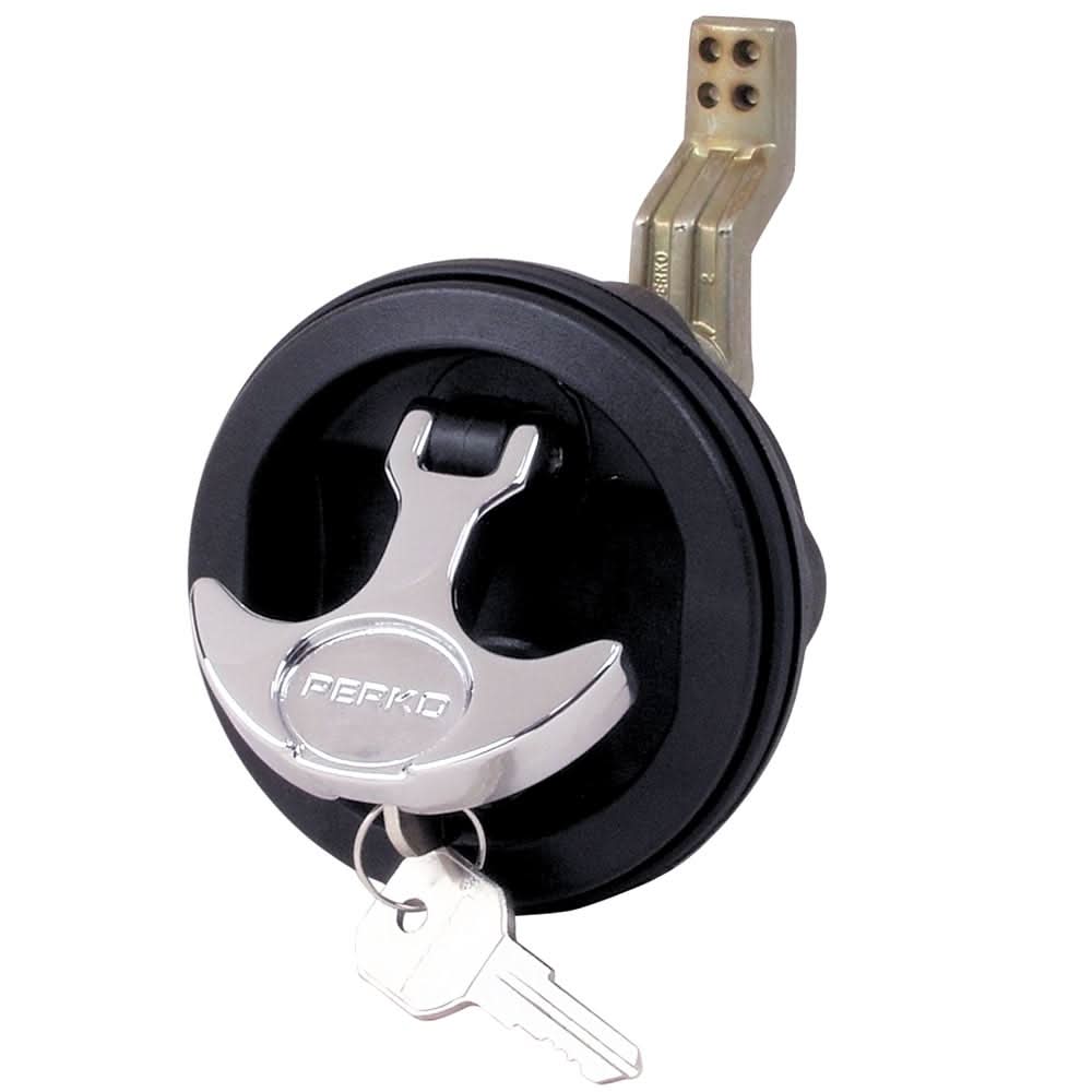 Perko Surface Mount & Latch - Black Body, Chrome Handle, Offset Cam Bar, 3/4" - 2-3/8" - 1091DP1BLK