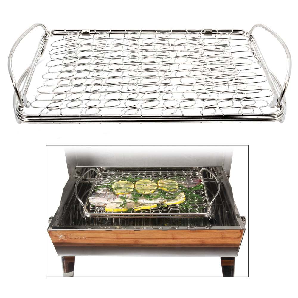 Kuuma Fish Basket stainless steel grill accessory for delicate foods with flexible wire design and dishwasher safe