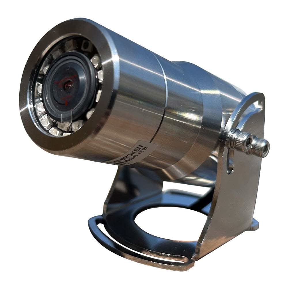 316 stainless steel marine camera with wide angle lens, infrared LEDs, and durable waterproof housing