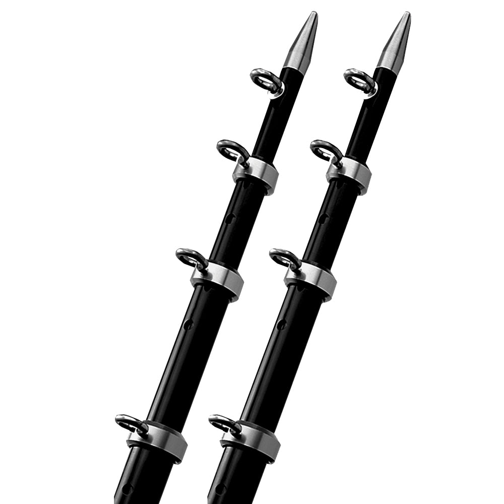 TACO 15' Black/Silver Outrigger Poles - 1-1/8" Diameter - OT-0442BKA15