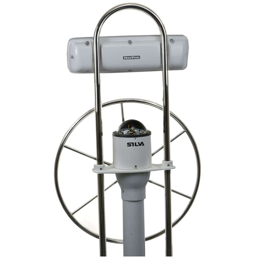 NavPod SG225 12-inch wide stainless steel straight guard with 1.25-inch tube diameter for marine instrument protection