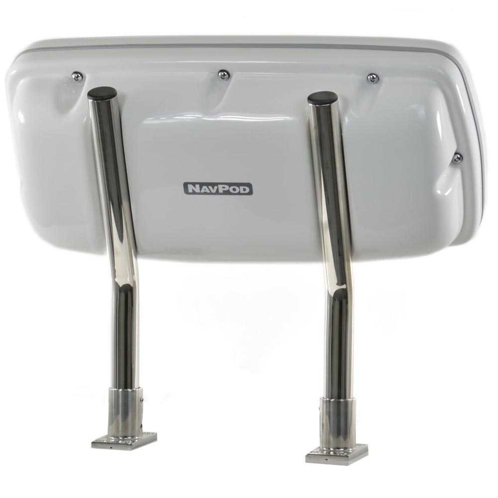 NavPod SK129 PowerPanel stanchion kit with stainless steel mirror polished mounts for boat dashboards