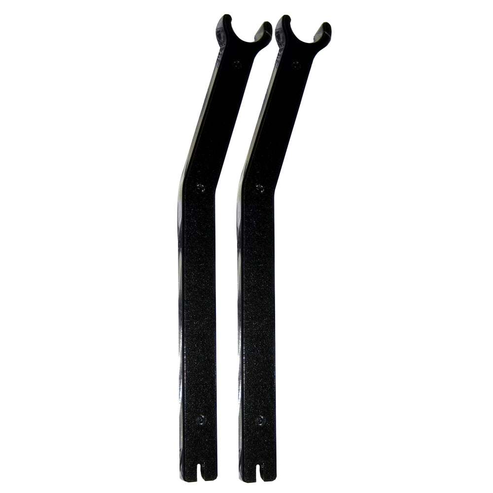 Pair of black Rupp Outrigger Supports with 2" offset for 1.5" diameter outriggers