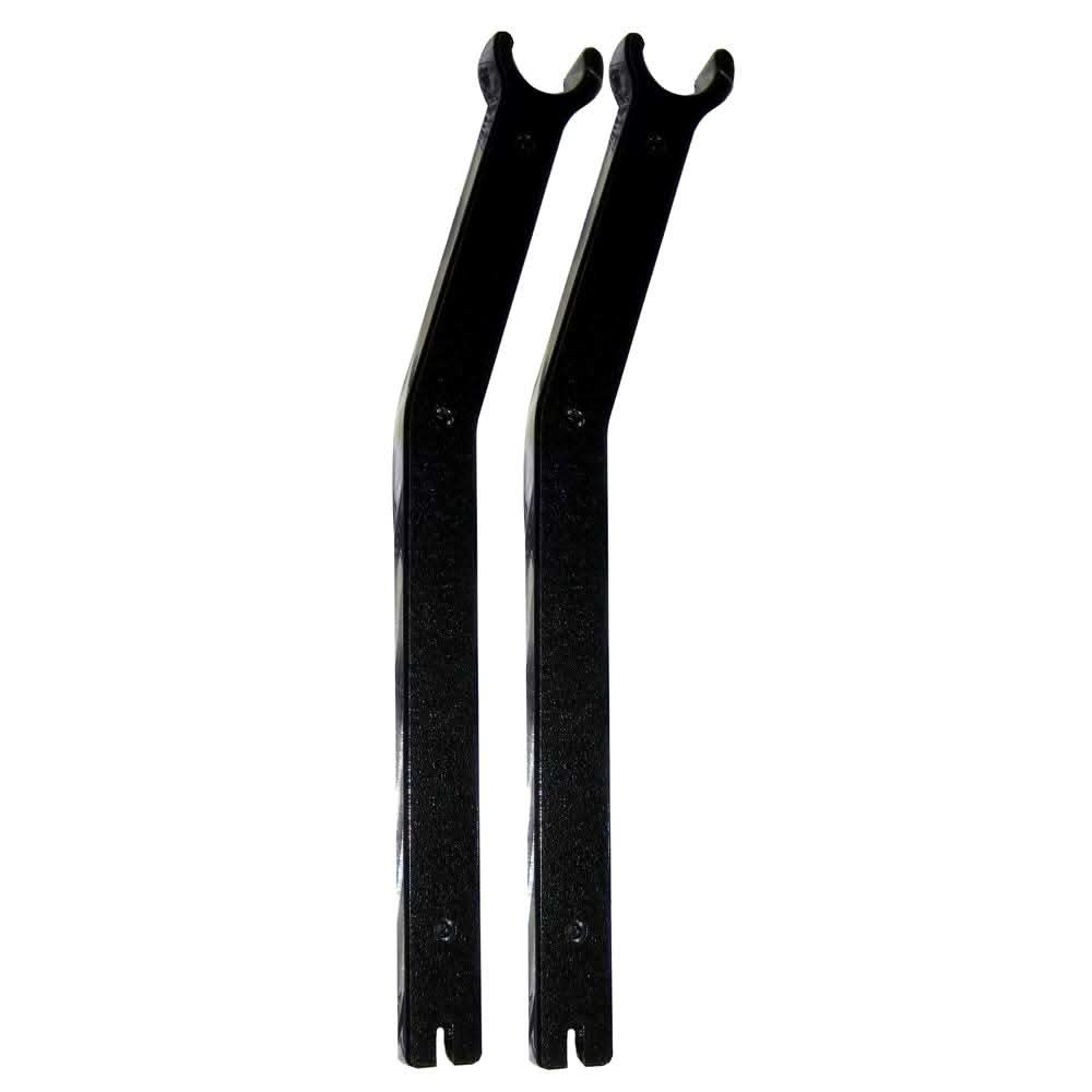 Pair of black Rupp Outrigger Supports with 2" offset for 1.5" diameter outriggers