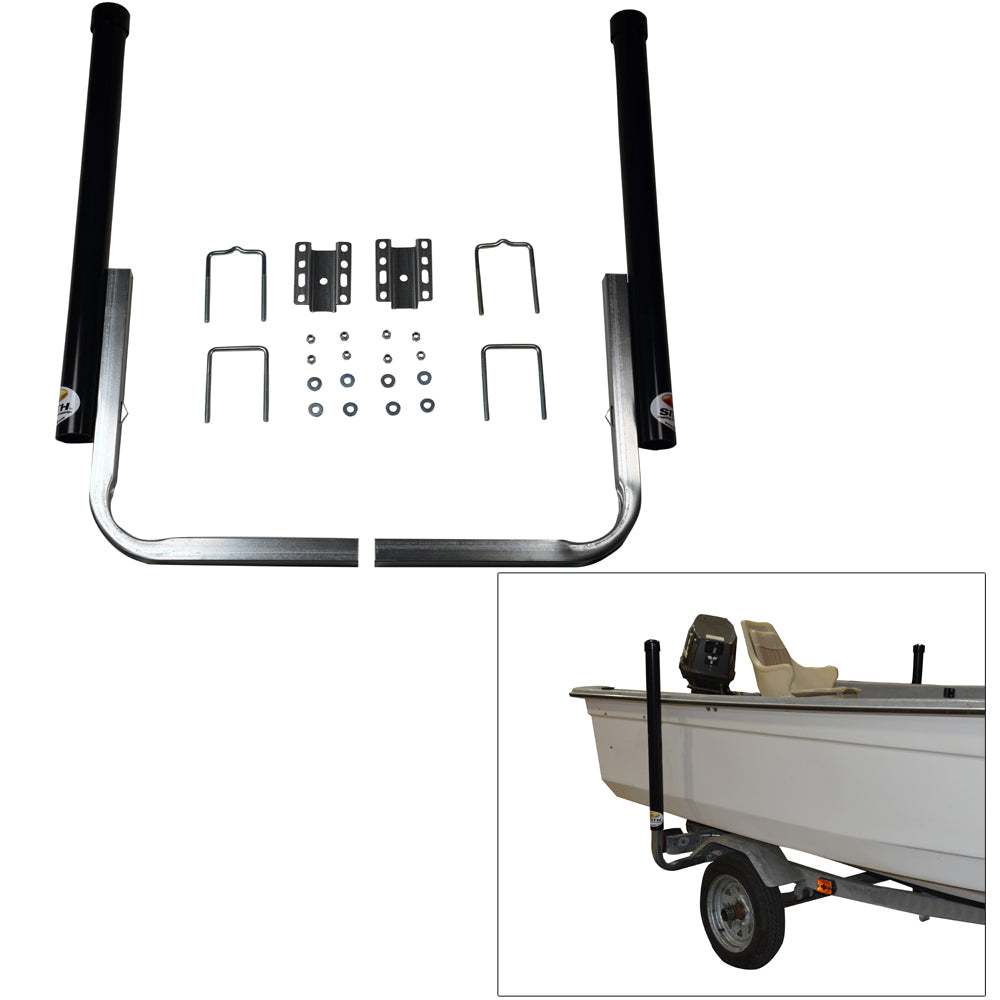C.E. Smith 40" PVC Post Guide-On with unlighted black posts and mounting hardware for trailer boat guides