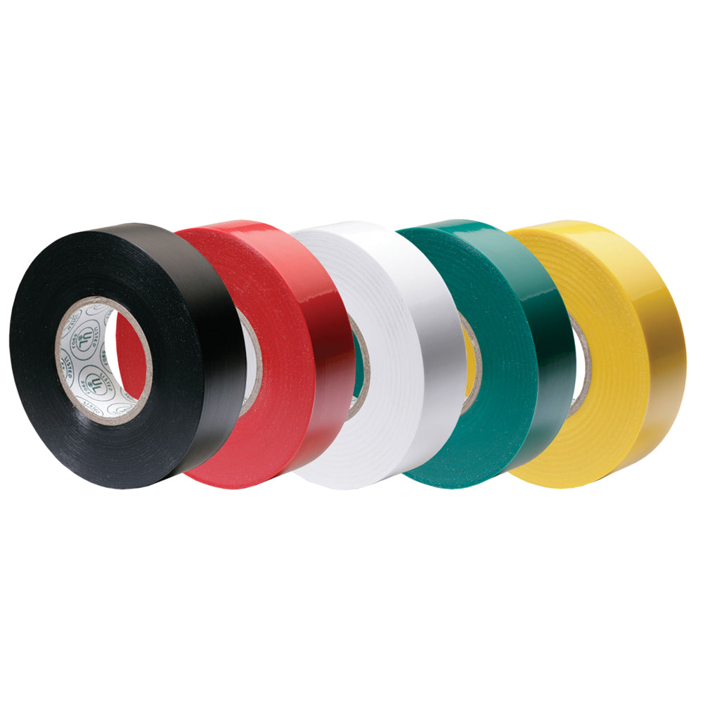 Ancor Premium Assorted Electrical Tape - 1/2" x 20' - Black / Red / White / Green / Yellow - 339066