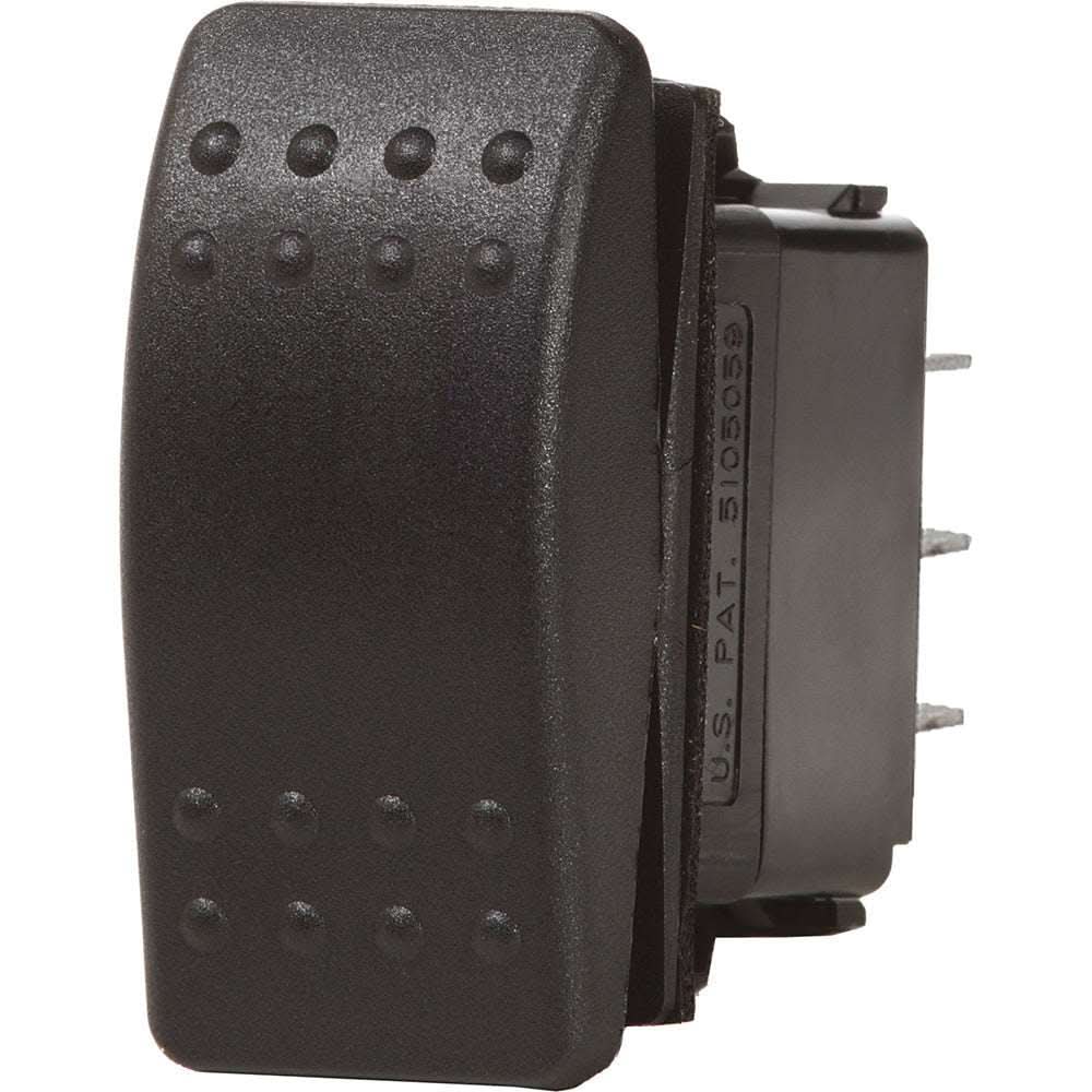 Blue Sea 7933 Contura II black SPDT rocker switch (ON)-OFF-(ON)