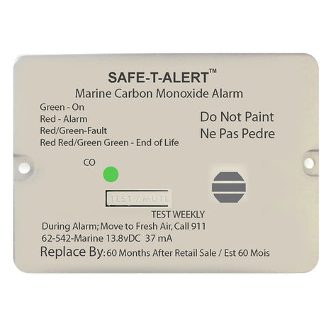 Safe-T-Alert 62 Series Carbon Monoxide Alarm - 12V - 62-542-Marine - Flush Mount - White - 62-542-MARINE