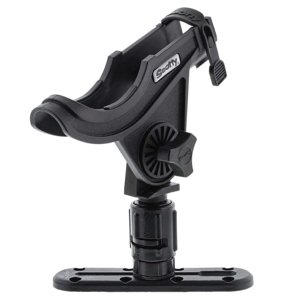 Scotty 282 Baitcaster Rod HolderTrack with Gearhead and 4-inch low profile track in black