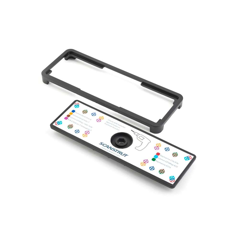 Scanstrut ROKK Universal Self-Drill Top Plate with color-coded template for marine displays installation compatibility