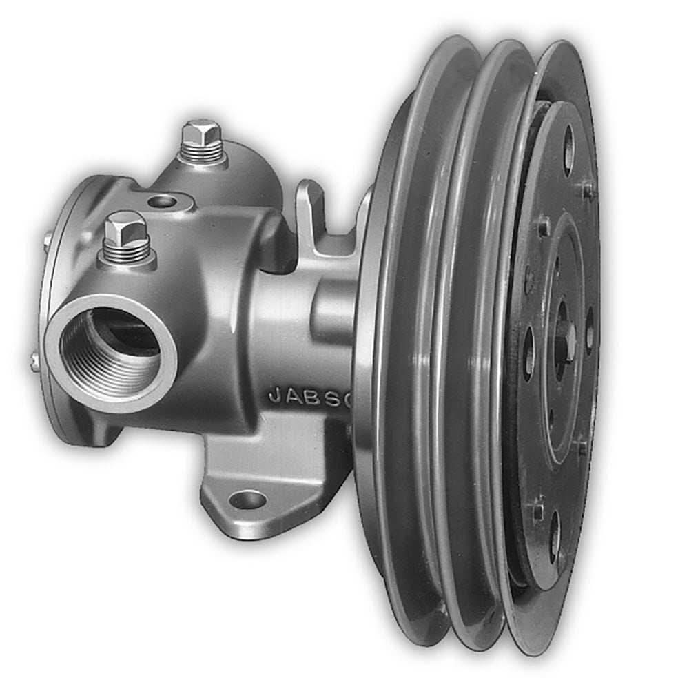 Jabsco 1-1/4 inch electric clutch marine pump with double A-groove pulley and 12V operation