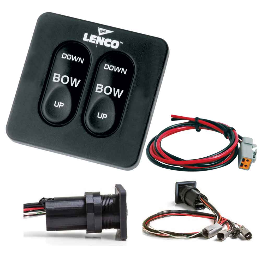 Lenco Standard Integrated Tactile Switch Kit with pigtail and dual actuator controls for boat bow up/down functions