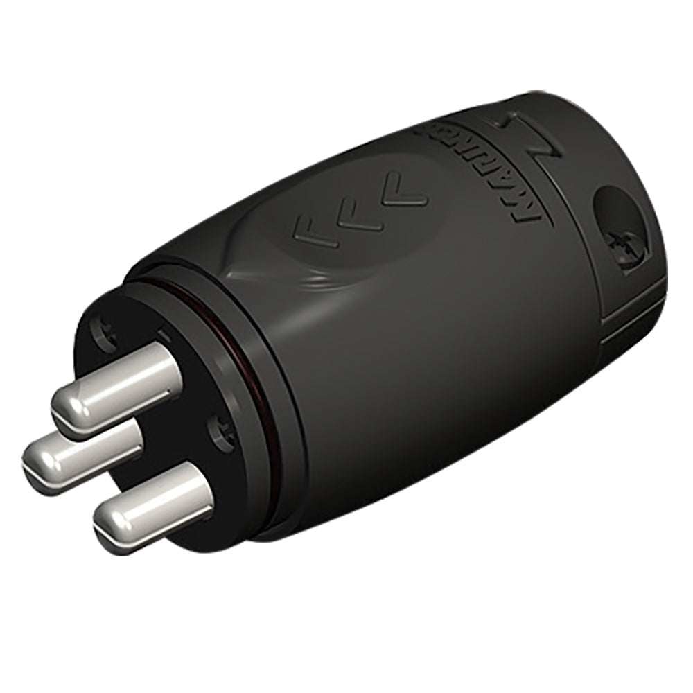 Marinco 70A trolling motor plug with 3-pin waterproof design and strain relief for up to 6AWG wire