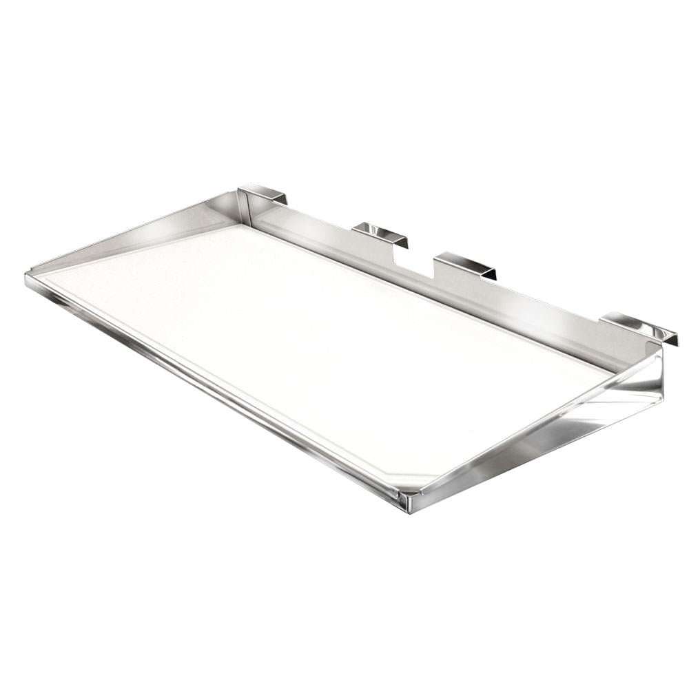 Magma Serving Shelf with removable cutting board for Magma grills, stainless steel and FDA approved polyethylene.