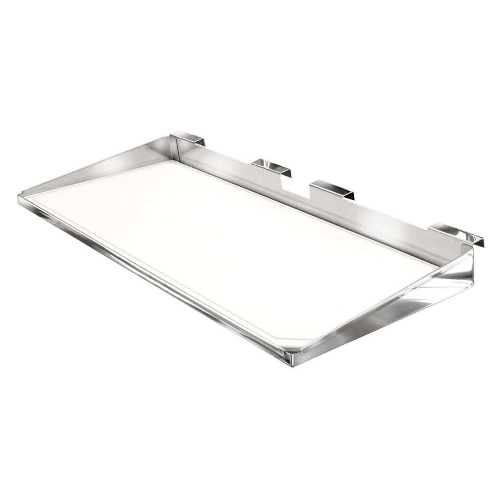 Magma Serving Shelf with removable cutting board for Magma grills, stainless steel and FDA approved polyethylene.