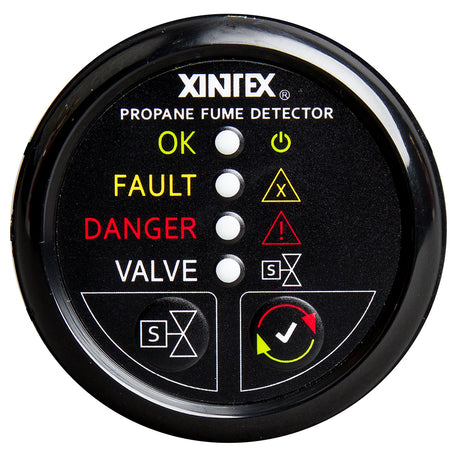 Xintex Propane Fume Detector w/Automatic Shut-Off & Plastic Sensor - No Solenoid Valve - Black Bezel Display - P-1BNV-R