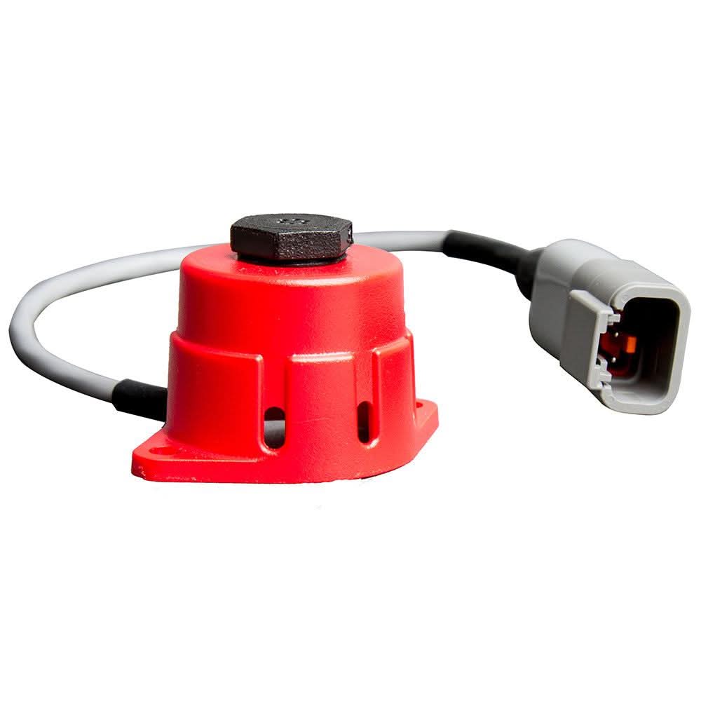 Xintex propane and gasoline sensor with red plastic housing and connector cable