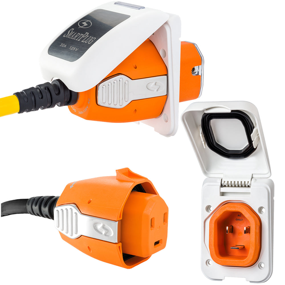 SmartPlug 30 Amp Connector & Non-Metallic Inlet - White - B30ASSYPW