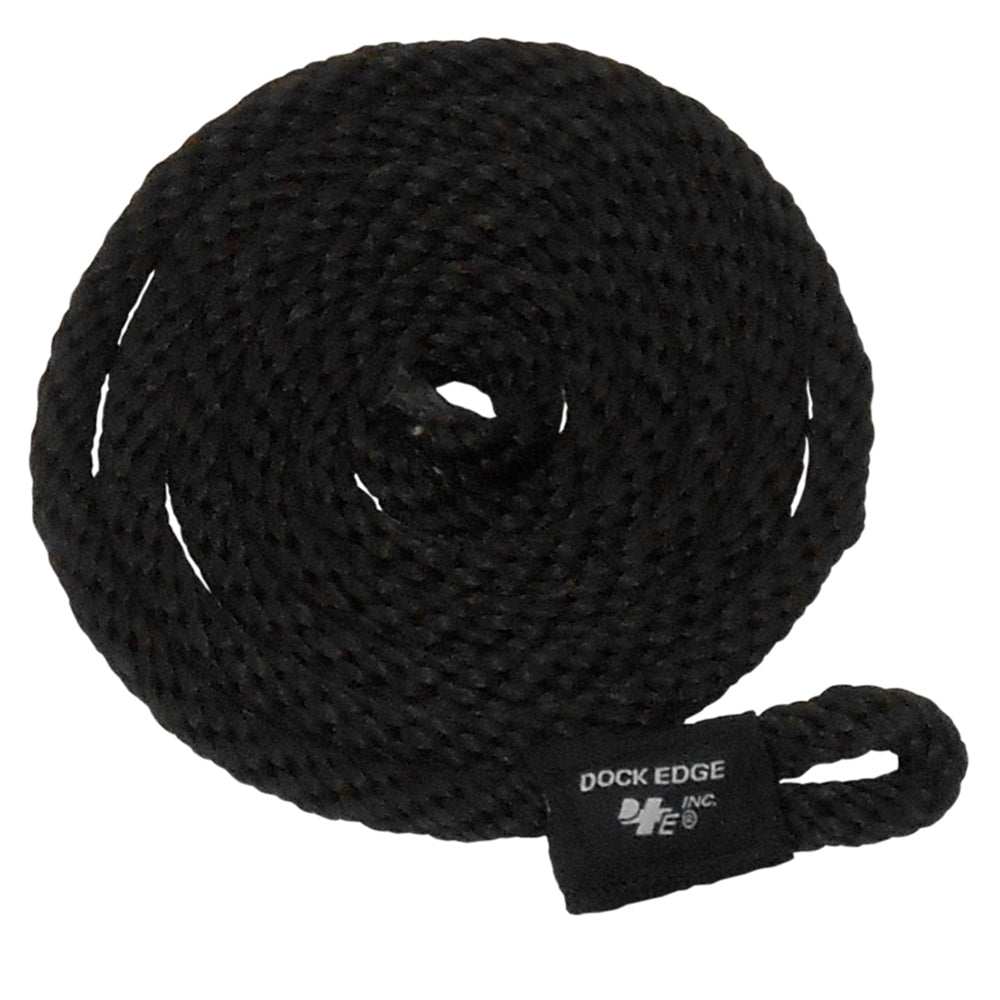 Black 3/8 inch by 5-foot Dock Edge Fender Line 2-pack coiled rope with loop end