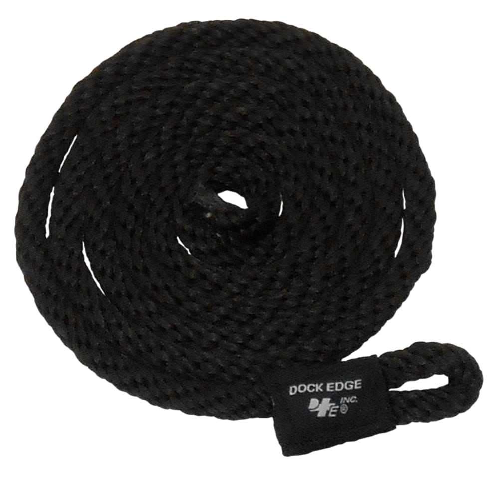 Black 3/8 inch by 5-foot Dock Edge Fender Line 2-pack coiled rope with loop end