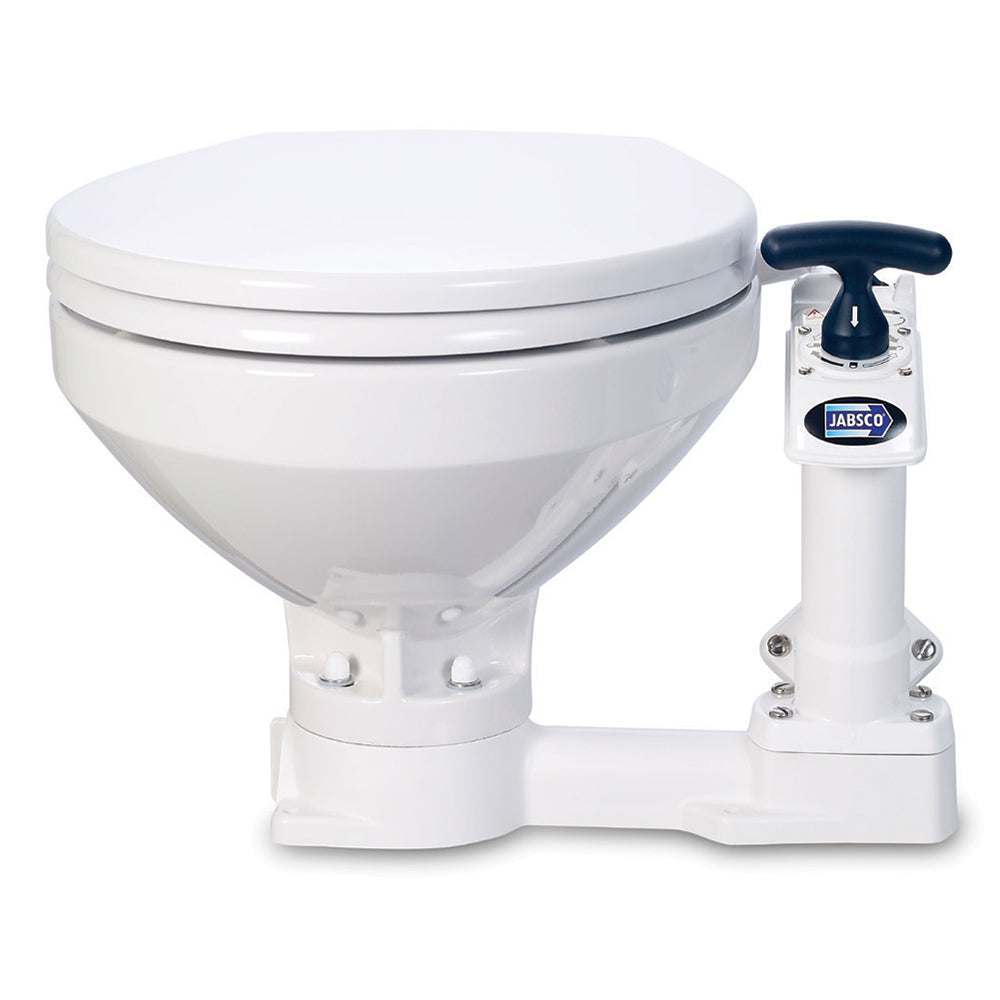 Jabsco manual marine toilet with compact bowl and Twist 'n' Lock pump handle