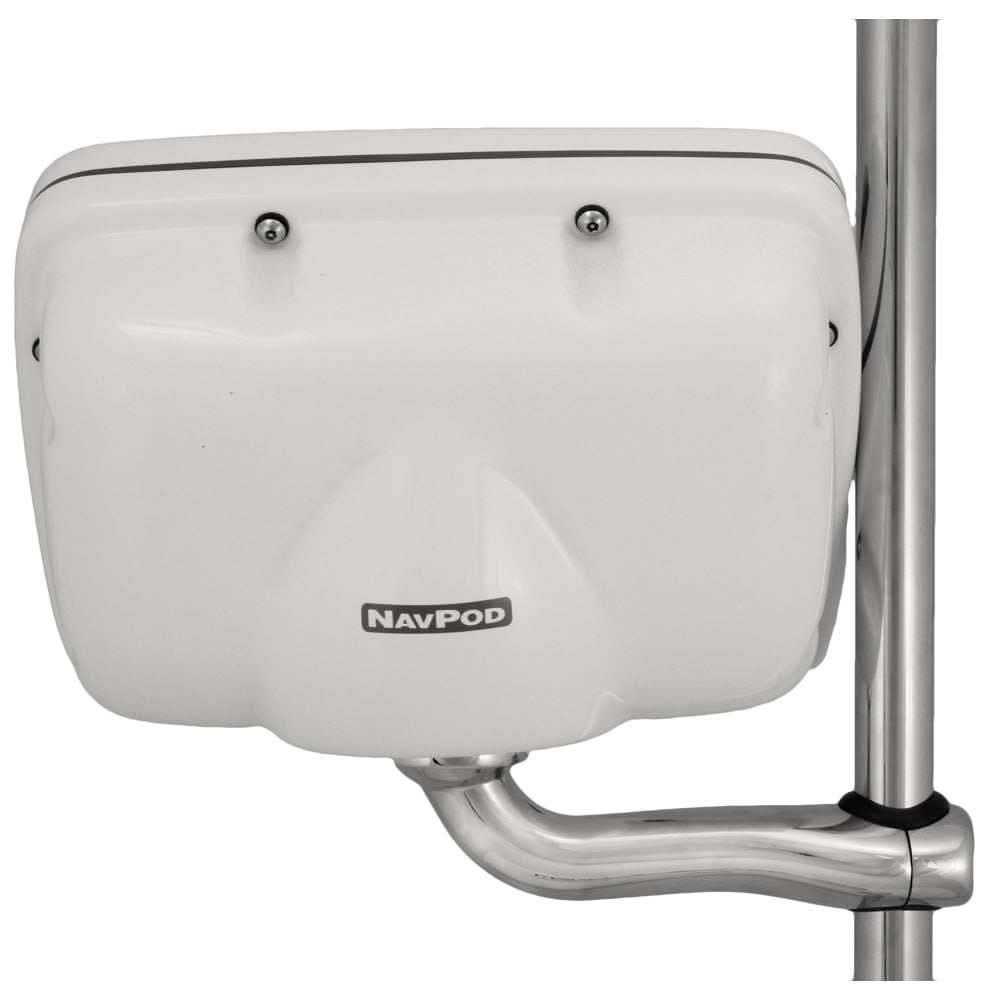 NavPod RMX4800-13 RailMount Pre-Cut for Simrad GO9 and B&G Vulcan 9 with stainless steel swivel arm and waterproof housing