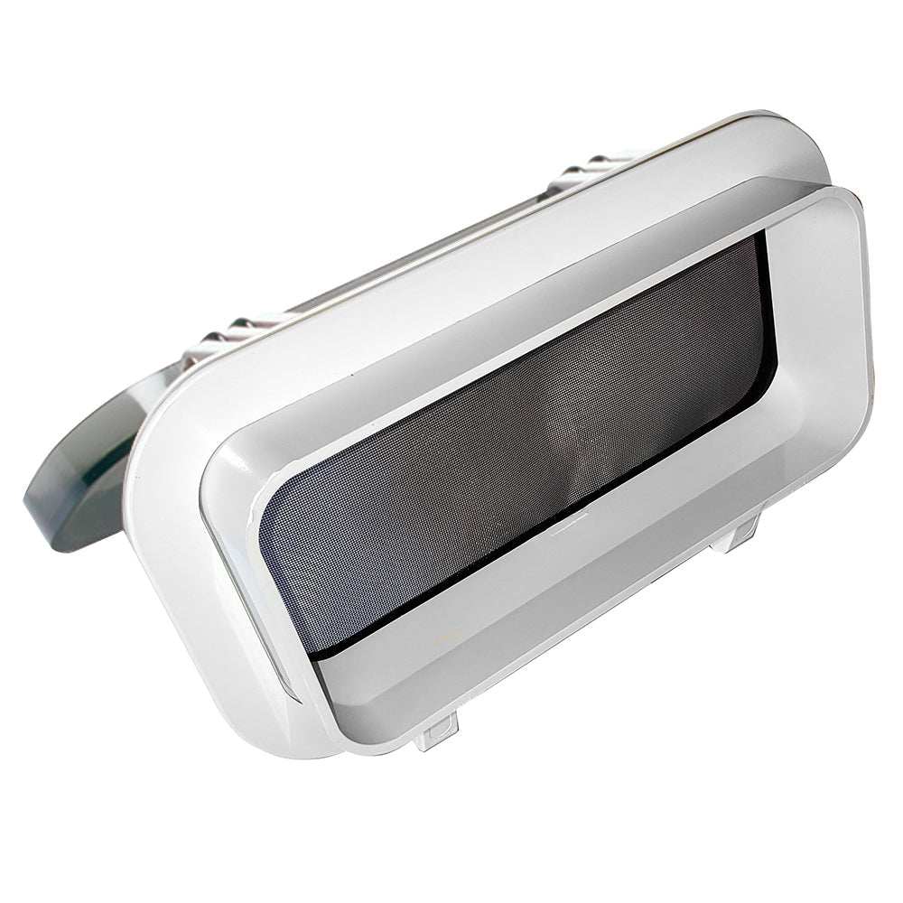 Beckson 5x12x1 inch self drain opening port with angled spigot for easy hull installation